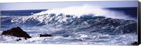 Framed Waves in the sea, Big Sur, California Print