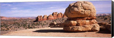 Framed Rock formations on an arid landscape, Big Mac, Coyote Butte, Paria Canyon-Vermilion Cliffs Wilderness, Utah, USA Print