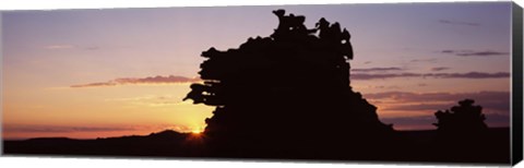 Framed Silhouette of cliffs at sunset, Fantasy Canyon, Uintah County, Utah, USA Print