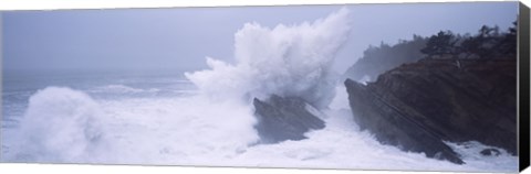 Framed Waves breaking on the coast, Shore Acres State Park, Oregon Print