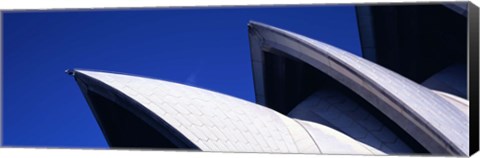 Framed Low angle view of opera house sails, Sydney Opera House, Sydney Harbor, Sydney, New South Wales, Australia Print