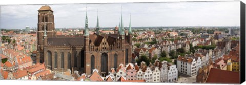 Framed Cathedral in a city, St. Mary&#39;s Church, Gdansk, Pomeranian Voivodeship, Poland Print