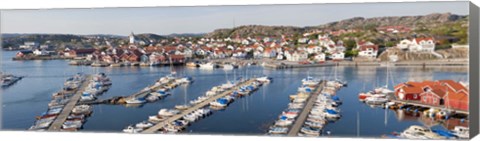 Framed Boats at a harbor, Skarhamn, Tjorn, Bohuslan, Vastra Gotaland County, Sweden Print