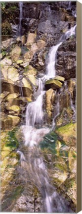 Framed Water flowing down rocks Print