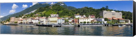 Framed Town at the waterfront, Tremezzo, Lake Como, Como, Lombardy, Italy Print