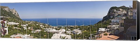 Framed Town at the waterfront, Marina Grande, Capri, Campania, Italy Print