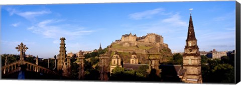 Framed Castle viewed from St. John&#39;s Church, Edinburgh Castle, Edinburgh, Scotland Print