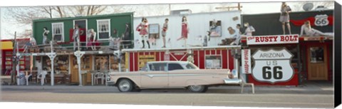 Framed Car on the road, Route 66, Arizona, USA Print