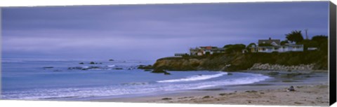 Framed Beach at dusk, Cayucos State Beach, Cayucos, San Luis Obispo, California, USA Print