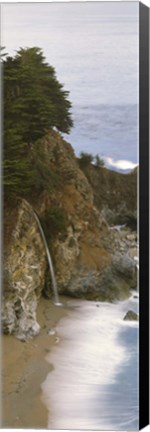 Framed High angle view of McWay Falls, Julia Pfeiffer Burns State Park, Big Sur, California Print