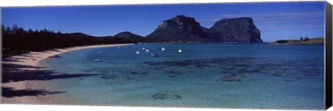 Framed Coastline, Lagoon Beach, Mt Gower, Lord Howe Island, New South Wales, Australia Print