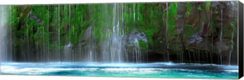 Framed Waterfall in a forest, Mossbrae Falls, Sacramento River, Dunsmuir, Siskiyou County, California, USA Print