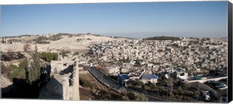 Framed House on a hill, Mount of Olives, and City of David, Jerusalem, Israel Print