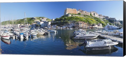 Framed Bonifacio Harbour, Corsica, France Print