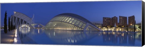 Framed Opera house at the waterfront, Ciutat De Les Arts I Les Ciencies, Valencia, Spain Print