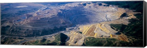 Framed Aerial view of copper mines, Utah, USA Print