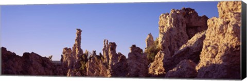 Framed Low angle view of rock formations, Mono Lake, California, USA Print