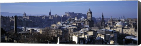 Framed High angle view of buildings in a city, Edinburgh, Scotland Print