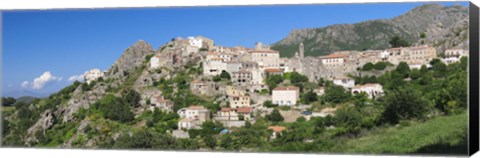 Framed Low angle view of a town, Speloncato, Balagne, Haute-Corse, Corsica, France Print