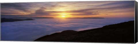 Framed Sunset over a lake, Loch Lomond, Argyll And Bute, Scotland Print