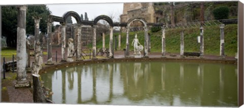 Framed Reflecting pool in Hadrian&#39;s Villa, Tivoli, Lazio, Italy Print