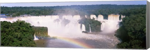 Framed Aerial view of the Iguacu Falls, Brazil Print