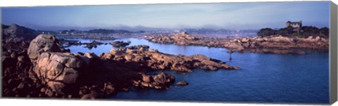 Framed Ploumanac&#39;h Harbour, Cote de Granit Rose, Ploumanach, Perros-Guirec, Cotes-D&#39;Armor, Brittany, France Print