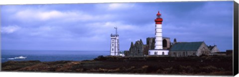 Framed Lighthouse on the coast, Saint Mathieu Lighthouse, Finistere, Brittany, France Print