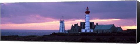 Framed Saint Mathieu Lighthouse at Dusk, Finistere, Brittany, France Print