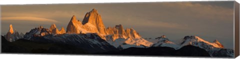 Framed Mountains at sunset, Mt Fitzroy, Cerro Torre, Argentine Glaciers National Park, Argentina Print