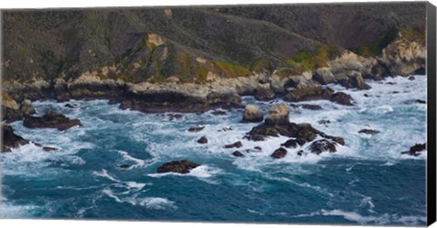 Framed Rock formations on the coast, Garrapata State Beach, Big Sur, Monterey County, California, USA Print