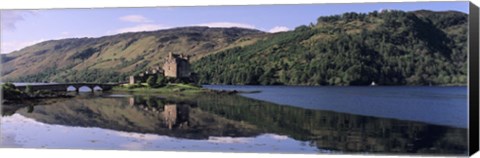 Framed Eilean Donan Castle with reflection in the water, Highlands Region, Scotland Print