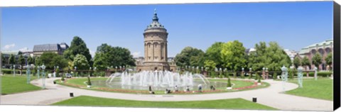 Framed Water tower in a park, Wasserturm, Mannheim, Baden-Wurttemberg, Germany Print