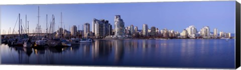 Framed Boats docked at a harbor, Yaletown, Vancouver Island, British Columbia, Canada 2011 Print