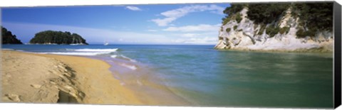 Framed Islands in the Pacific Ocean, Kaiteriteri, Nelson Region, Fiordland National Park, South Island, New Zealand Print