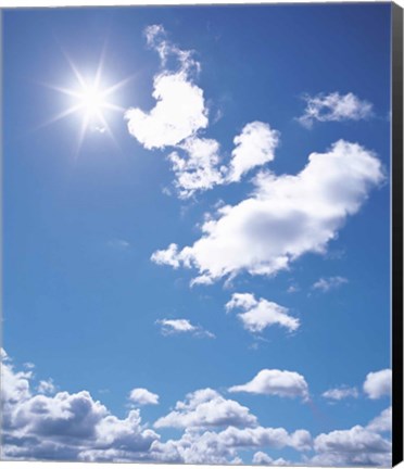 Framed Clouds in Blue Sky, Lens Flare Print