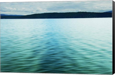 Framed Lake at Dawn, Lake Almanor, California Print