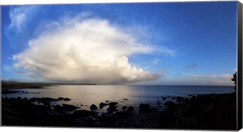 Framed Cumulus clouds over the sea, Gold Coast, Dungarvan, County Waterford, Republic Of Ireland Print