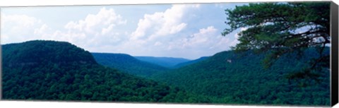 Framed Mountain range, Milligans Overlook Creek Falls State Park, Pikeville, Bledsoe County, Tennessee, USA Print