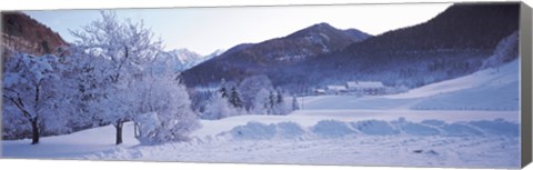 Framed Winter in Ramsau Germany Print