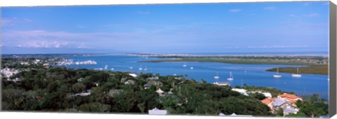 Framed High angle view from top of lighthouse, St. Augustine, Florida, USA Print