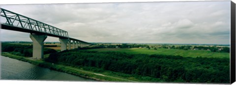 Framed Cantilever bridge across Kiel Canal, Kiel, Schleswig-Holstein, Germany Print