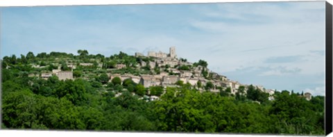 Framed Town on a hill, Lacoste, Vaucluse, Provence-Alpes-Cote d&#39;Azur, France Print