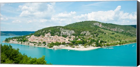 Framed Bauduen, Lake of Sainte-Croix, Var, Provence-Alpes-Cote d&#39;Azur, France Print