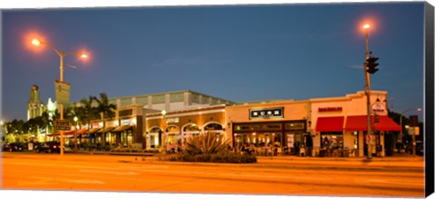 Framed Night scene of Downtown Culver City, Culver City, Los Angeles County, California, USA Print