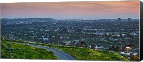 Framed Aerial view of a city viewed from Baldwin Hills Scenic Overlook, Culver City, Los Angeles County, California, USA Print