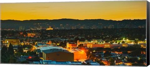 Framed Los Angeles, California Lit Up at Night Print