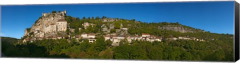 Framed Low angle view of a town on a hill, Rocamadour, Canyon De l&#39;Alzou, Lot, Midi-Pyrenees, France Print