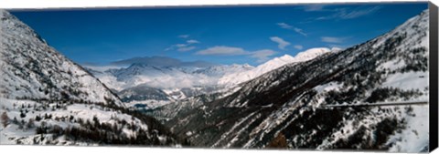 Framed Snowcapped mountains and Forests, Switzerland Print