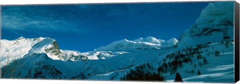 Framed Snowcapped mountain range, Simplon Pass, Valais Canton, Switzerland Print